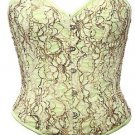 Floral Net Fabric Steel Boning Overbust Fashion Corset Waist Cincher Bustier