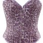 Floral Sequin Fabric Steel Boning Overbust Corset Bustier - Miracle Corsets