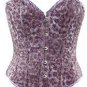 Floral Sequin Fabric Steel Boning Overbust Corset Bustier - Miracle Corsets