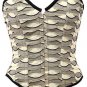 Shredded Fabric Cutwork Steel Boning Overbust Corset Bustier - Miracle Corsets