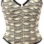 Shredded Fabric Cutwork Steel Boning Overbust Corset Bustier - Miracle Corsets