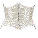 Silver Floral Brasso Velvet Fabric Steel Boning Underbust Fashion Corset Bustier