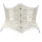 Silver Floral Brasso Velvet Fabric Steel Boning Underbust Fashion Corset Bustier