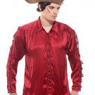 Gothic Frilly Ruffled Pirate Costume Shirt - C1307 [Wine]