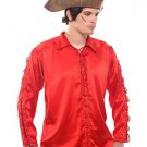 Gothic Frilly Ruffled Pirate Costume Shirt - C1307 [Red]