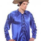 Gothic Frilly Ruffled Pirate Costume Shirt - C1307 [Blue]