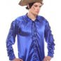 Gothic Frilly Ruffled Pirate Costume Shirt - C1307 [Blue]