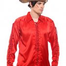 Gothic Frilly Ruffled Pirate Costume Shirt - C1306 [Red]
