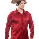Gothic Frilly Ruffled Pirate Costume Shirt - C1306 [Wine]