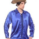 Gothic Frilly Ruffled Pirate Costume Shirt - C1306 [Blue]