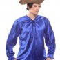 Gothic Frilly Ruffled Pirate Costume Shirt - C1305 [Blue]