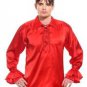 Gothic Frilly Ruffled Pirate Costume Shirt - C1304 [Red]