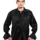 Gothic Frilly Ruffled Pirate Costume Shirt - C1304 [Black]