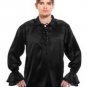 Gothic Frilly Ruffled Pirate Costume Shirt - C1304 [Black]