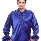 Gothic Frilly Ruffled Pirate Costume Shirt - C1304 [Blue]