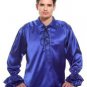 Gothic Frilly Ruffled Pirate Costume Shirt - C1304 [Blue]