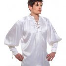 Gothic Frilly Ruffled Pirate Costume Shirt - C1301 [White]