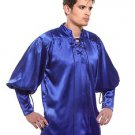 Gothic Frilly Ruffled Pirate Costume Shirt - C1301 [Blue]