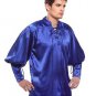 Gothic Frilly Ruffled Pirate Costume Shirt - C1301 [Blue]