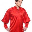 Gothic Frilly Ruffled Pirate Costume Shirt - C1301 [Red]