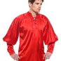 Gothic Frilly Ruffled Pirate Costume Shirt - C1301 [Red]