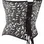 Black Fur Embossed Fabric Cutwork Steel Boning Overbust Corset - Miracle Corsets (Body Waist-34inch)