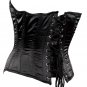Black Satin Ornamental Fabric Steel Boning Overbust Corset Bustier (Body Waist-28inch)