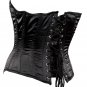 Black Satin Ornamental Fabric Steel Boning Overbust Corset Bustier (Body Waist-32inch)
