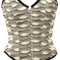 Shredded Fabric Cutwork Steel Boning Overbust Corset - Miracle Corsets (Body Waist-24inch)