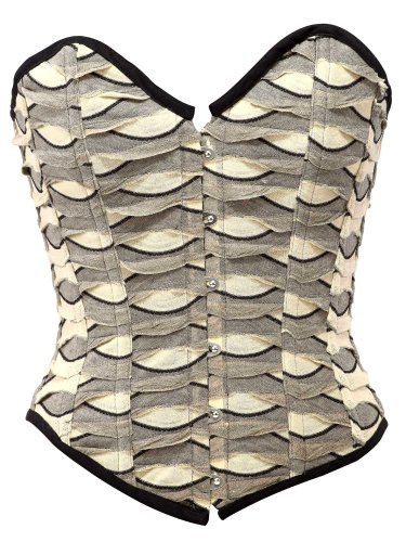 Shredded Fabric Cutwork Steel Boning Overbust Corset - Miracle Corsets (Body Waist-34inch)