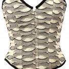 Shredded Fabric Cutwork Steel Boning Overbust Corset - Miracle Corsets (Body Waist-36inch)