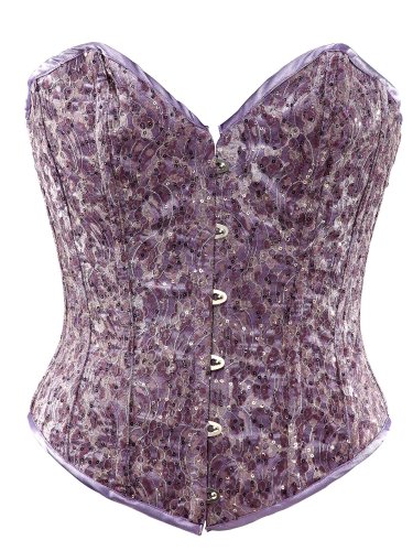Floral Sequin Fabric Steel Boning Overbust Corset - Miracle Corsets (Body Waist-24inch)
