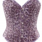 Floral Sequin Fabric Steel Boning Overbust Corset - Miracle Corsets (Body Waist-32inch)