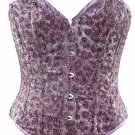 Floral Sequin Fabric Steel Boning Overbust Corset - Miracle Corsets (Body Waist-34inch)