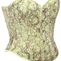 Floral Net Fabric Steel Boning Overbust Fashion Corset Waist Cincher (Body Waist-28inch)