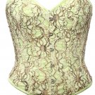 Floral Net Fabric Steel Boning Overbust Fashion Corset Waist Cincher (Body Waist-30inch)