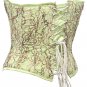 Floral Net Fabric Steel Boning Overbust Fashion Corset Waist Cincher (Body Waist-34inch)