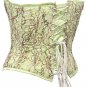 Floral Net Fabric Steel Boning Overbust Fashion Corset Waist Cincher (Body Waist-40inch)
