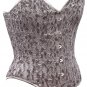 Floral Net with Satin Fabric Steel Boning Overbust Corset - Miracle Corsets (Body Waist-40inch)