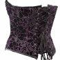 Black Floral Fabric Cutwork Steel Boning Overbust Corset - Miracle Corsets (Body Waist-38inch)