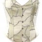 Elegant Patchwork Fabric Steel Boning Overbust Fashion Corset Waist Cincher (Body Waist-34inch)
