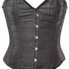 Black Silk Steel Boning Overbust Fashion Corset - Miracle Corsets (Body Waist-26inch)