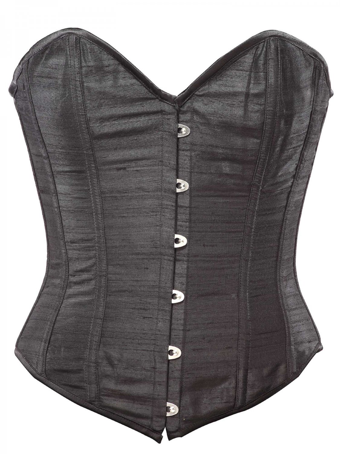 Black Silk Steel Boning Overbust Fashion Corset - Miracle Corsets (Body ...