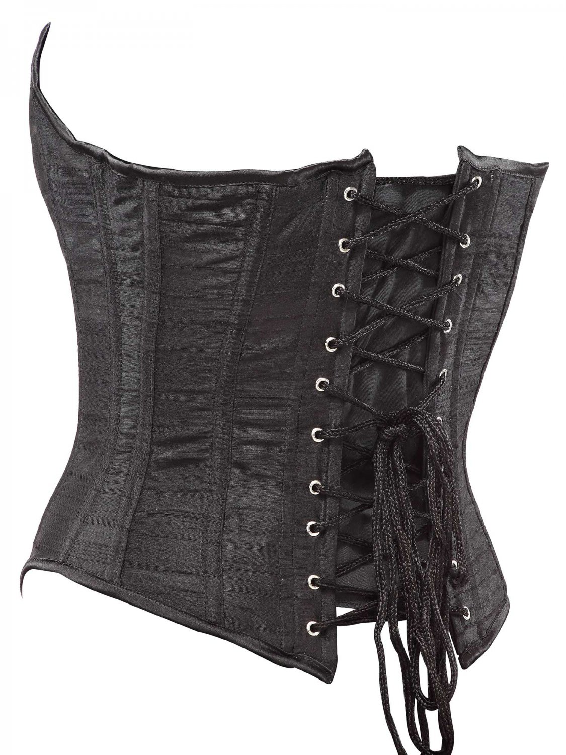 Black Silk Steel Boning Overbust Fashion Corset - Miracle Corsets (Body ...