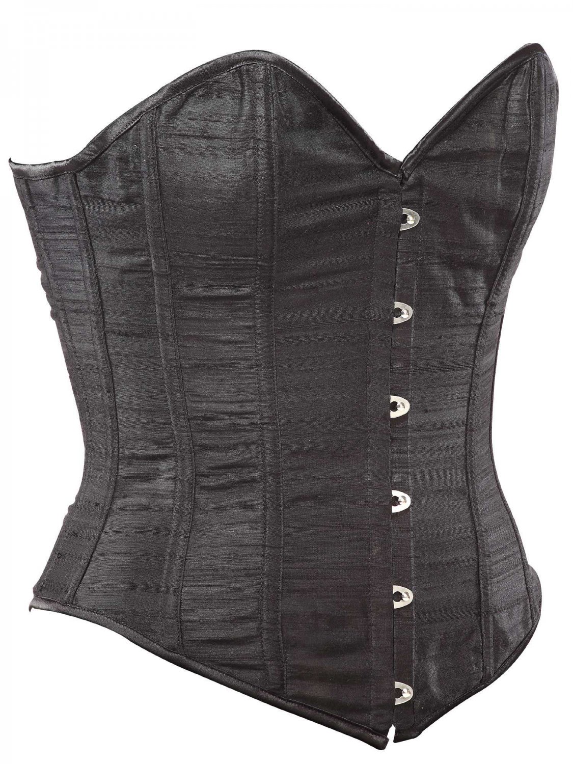 Black Silk Steel Boning Overbust Fashion Corset Miracle Corsets (Body Waist38inch)