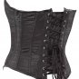 Black Silk Steel Boning Overbust Fashion Corset - Miracle Corsets (Body Waist-40inch)