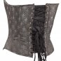 Brown Brocade Fabric Steel Boning Overbust Fashion Corset - Miracle Corsets (Body Waist-36inch)