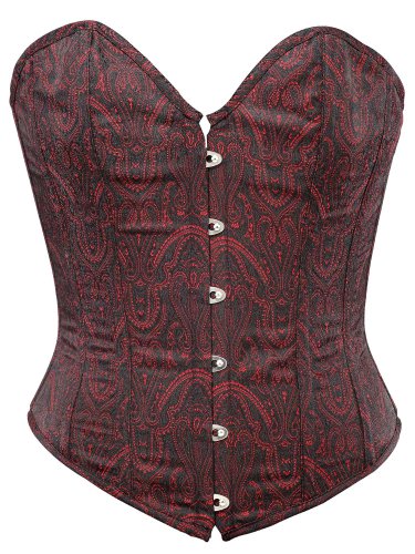 Brown Ethnic Brocade Fabric Boning Overbust Fashion Corset - Miracle Corsets (Body Waist-24inch)