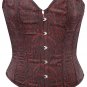 Brown Ethnic Brocade Fabric Boning Overbust Fashion Corset - Miracle Corsets (Body Waist-24inch)