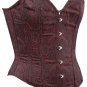 Brown Ethnic Brocade Fabric Boning Overbust Fashion Corset - Miracle Corsets (Body Waist-24inch)
